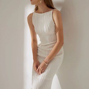 Rihoas Water Ripple Textured Cami Dress